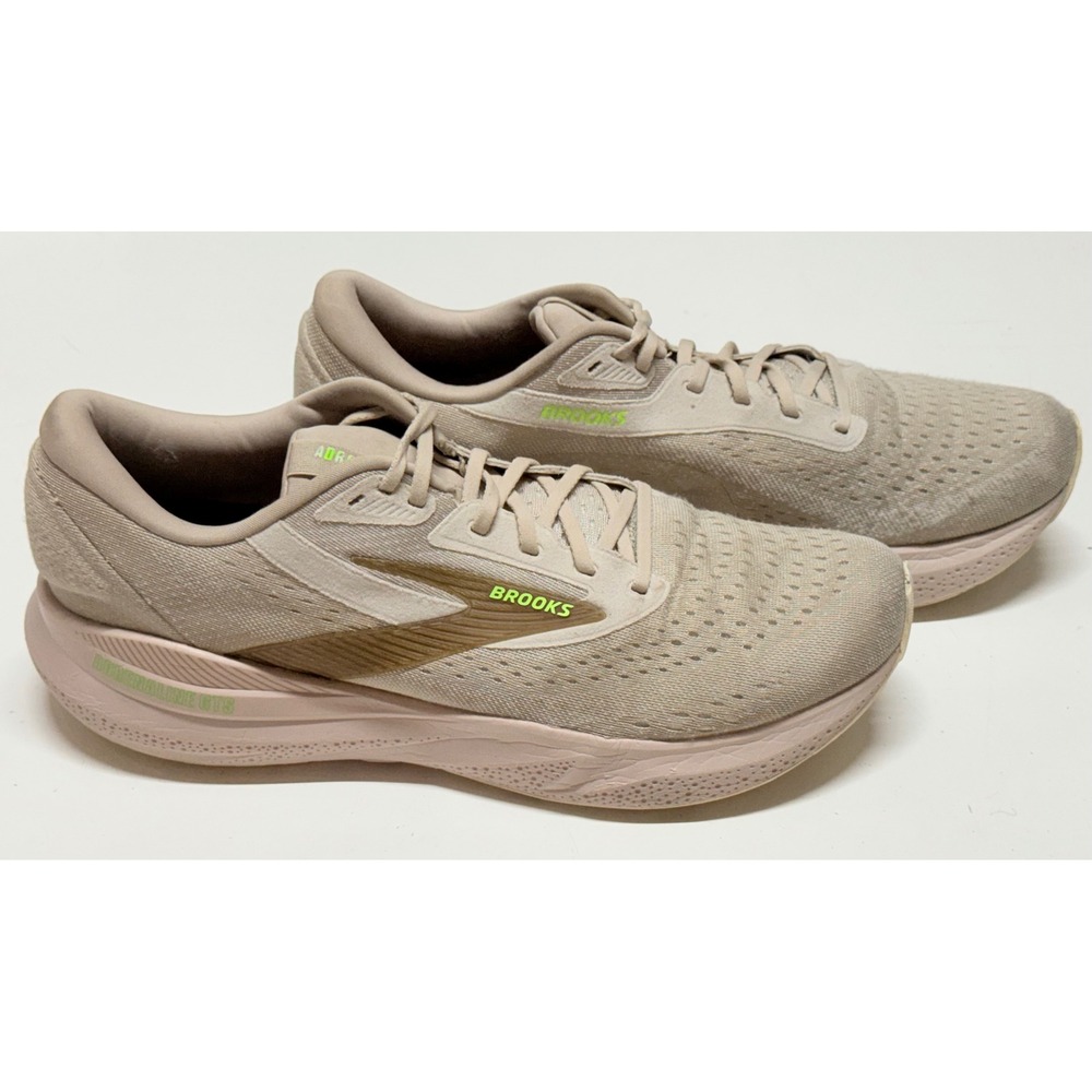 Brooks Adrenaline GTS 24 Mens Running Shoes Tan Beige Lime Green 1104371D217 14
